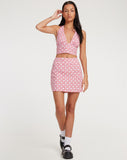 image of Nanda Crop Top in Apple Check Blush Red