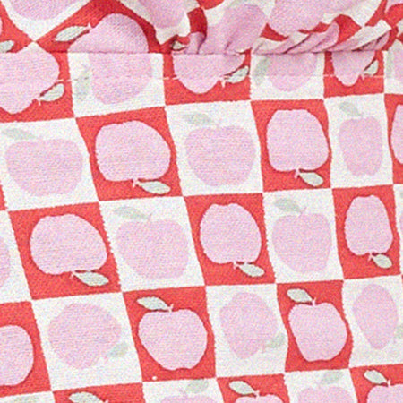 Nanda Crop Top in Apple Check Blush Red