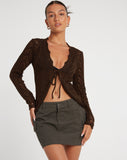 image of Mahina Cardi in Knitted Chocolate Brown