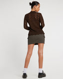 image of Mahina Cardi in Knitted Chocolate Brown