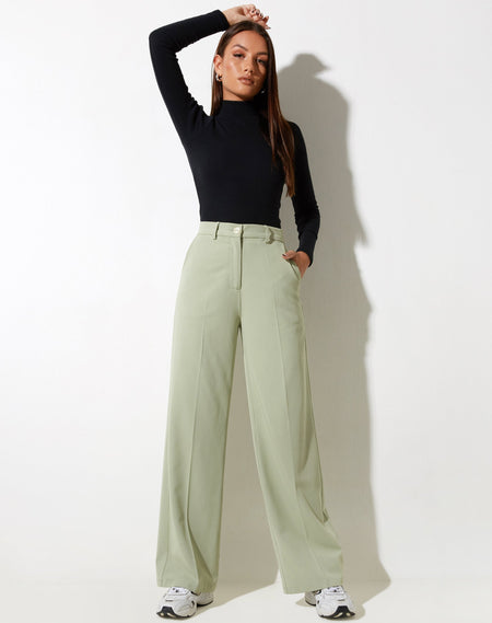 Elyse Crop Top in Satin Nile Green