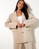 Image of Maiwa Blazer in Contrast Tan and Beige