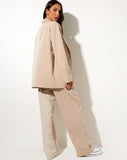 Image of Maiwa Blazer in Contrast Tan and Beige