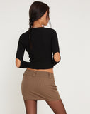 image of Tovani Mini Skirt in Pinstripe Brown