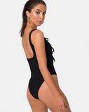 Makana Swimsuit in Crinkle Rib Black