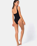 Makana Swimsuit in Crinkle Rib Black