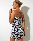 Image of Mala Slip Dress in Vacation Black and White