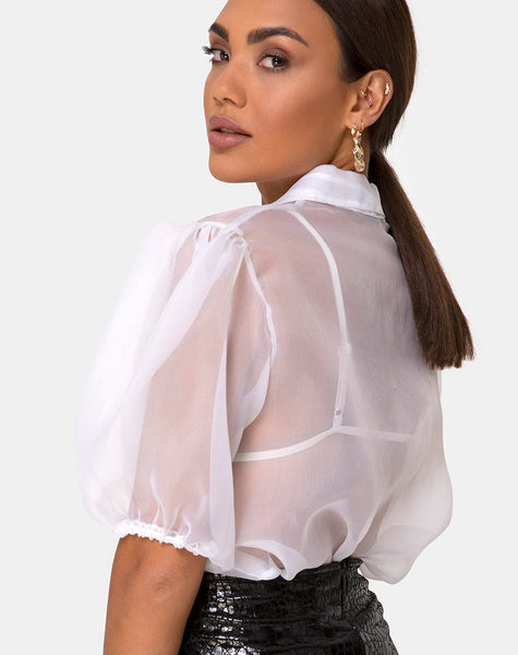 Maloney Blouse in Organza White