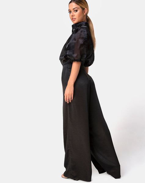 Mara Trouser in Satin Black