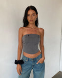 image of Manaf Belt Detail Corset Top in Tailoring Charcoal