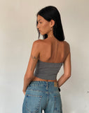 image of Manaf Belt Detail Corset Top in Tailoring Charcoal
