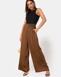 Mara Trouser in Satin Brown