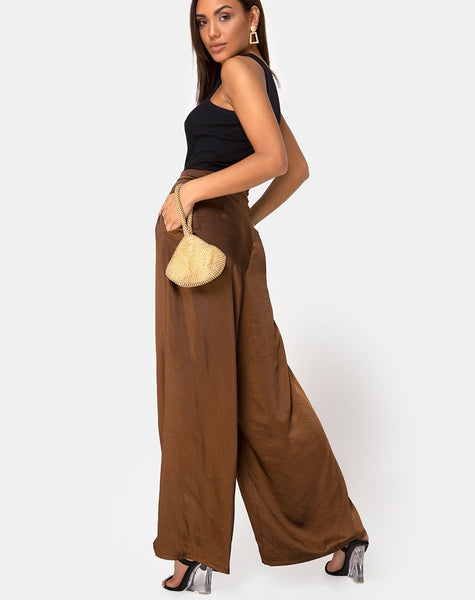 Mara Trouser in Satin Brown