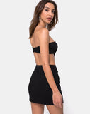 Maraya Mini Dress in Black with Silver Buckle