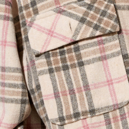 Marcel Shirt in Big Check Pink White Tan