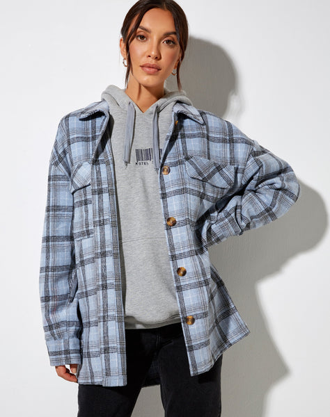 Image of Marcella Shirt in Blue and Black Check