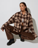 Image of Marcella Shirt in Brown and Cream Check