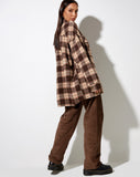 Image of Marcella Shirt in Brown and Cream Check