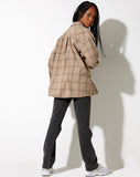 Image of Marcella Shirt in Grey Tan Brown