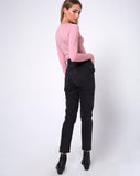 Marche Wrap Top in Dusky Pink