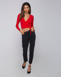 Marche Wrap Top in Red