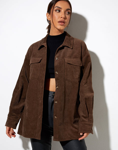 Image of Marcy Shirt in Corduroy Brown