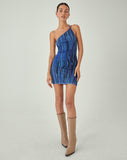 image of MOTEL X JACQUIE Marda Mini Dress in Colour Bleed Blue