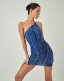 image of MOTEL X JACQUIE Marda Mini Dress in Colour Bleed Blue