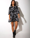 Mareta Tea Dress in Night Sky Black