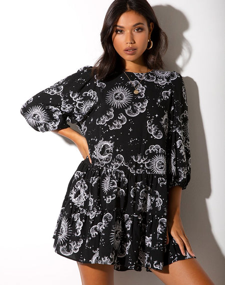 Crosena Dress in Mono Paisley Sage