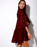 Image of Mareta Tea Dress in Satin Rose Mulberry