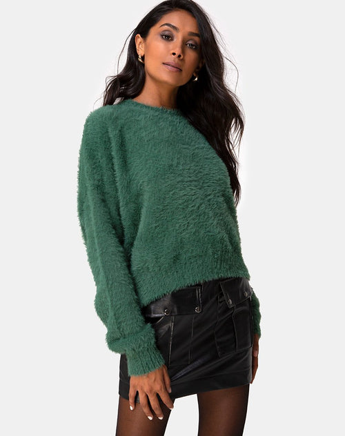 Image of Margo Jumper in Knit Forest Green