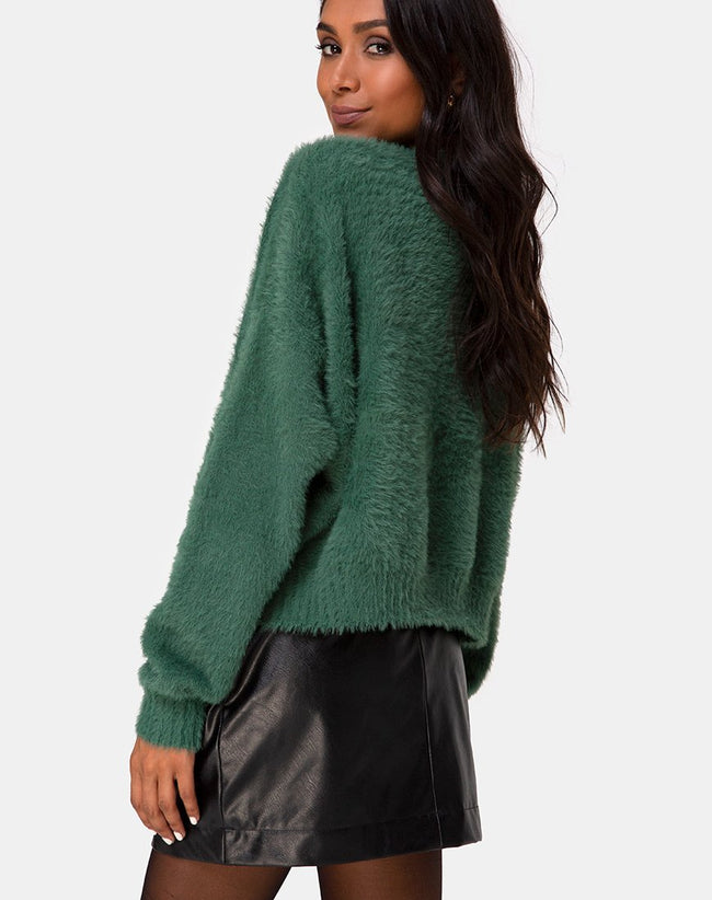 Image of Margo Jumper in Knit Forest Green