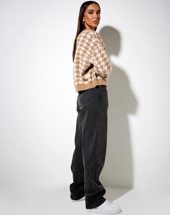 Image of Margo Jumper in Knit Houndstooth Brown