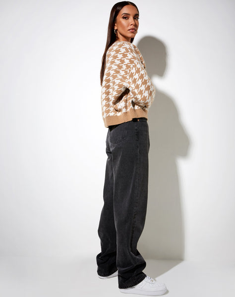 Image of Margo Jumper in Knit Houndstooth Brown