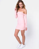 Marina Bodycon Dress in Ribbed Blush