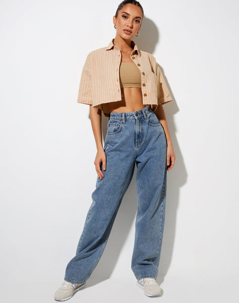 Marka Crop Top in Pencil Stripe