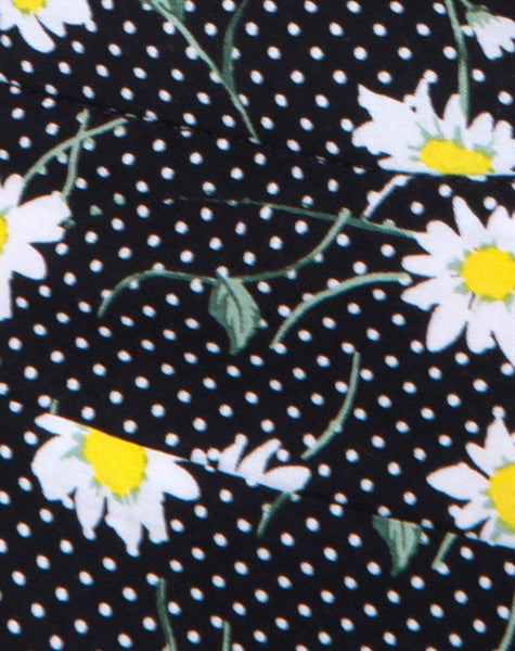 Marleigh Crop Top in Polka Daisy Black