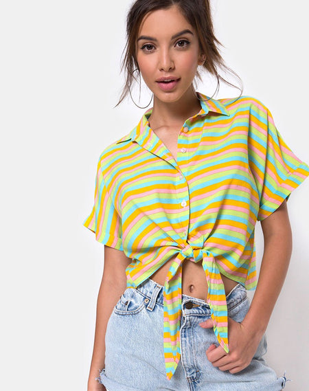 Shae Crop Top in Falling Rose Yellow