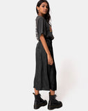 Marni Midi Skirt in Satin Rose Black