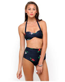 Marshmallow Bikini Top in Pansie Flower