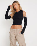 Image of Martha Cropped Vest Top in Black