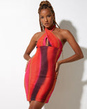 image of Matita Bodycon Dress in Solarized Orange and Pink