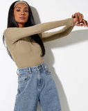 Image of Matri Long Sleeve Top in Rib Eucalyptus