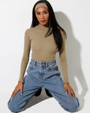 Image of Matri Long Sleeve Top in Rib Eucalyptus