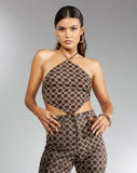 Image of MOTEL X IRIS Mauda Top in Chain Tangle Dark Brown