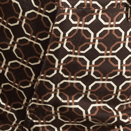 Zoven Flare Trouser in Chain Tangle Dark Brown