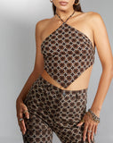 Image of MOTEL X IRIS Mauda Top in Chain Tangle Dark Brown