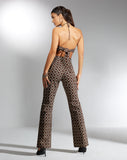 Image of MOTEL X IRIS Zoven Flare Trouser in Chain Tangle Dark Brown