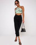 Maudy Crop Top in Chinese Dragon Neo Mint